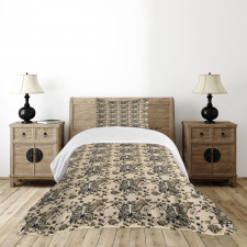 Ribcage Fall Roses Butterfly Bedspread Set