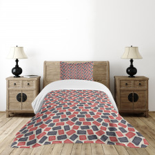 Spirals Jagged Rectangles Bedspread Set