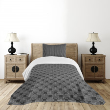 Modernistic Hatched Shapes Bedspread Set