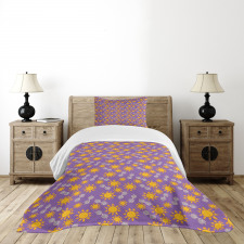 Sun and Sunglasses Pattern Bedspread Set