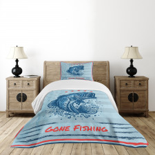 Vintage Trout Fish Bedspread Set