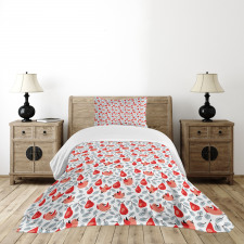 Leaves Happy Birds and Pears Bedspread Set