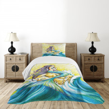 Fantasy Woman on Rock Bedspread Set