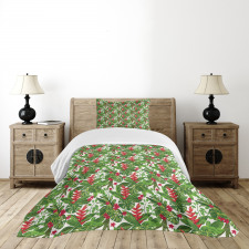 Exotic Hawaii Foliage Art Bedspread Set