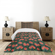 Exotic Hibiscus Luau Party Bedspread Set