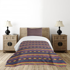 Colorful Folkloric Pattern Bedspread Set