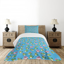 Cartoon Baby Crocodiles Bedspread Set