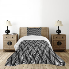 Modern Swirling Effect Lines Bedspread Set