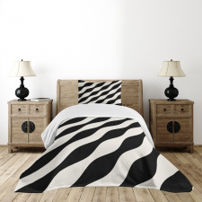 Retro Art Wavy Lines Pattern Bedspread Set