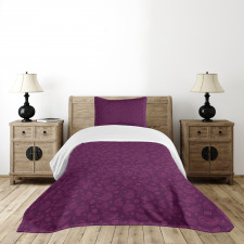 Simplistic Outline Floral Bedspread Set