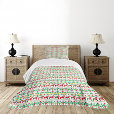 Floral Swedish Dala Horse Bedspread Set