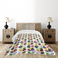 Abstract Vivid Birds Bedspread Set