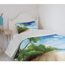 Beach Sunset and Waves Bedspread Set