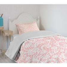 Floral Hexagon Lace Grids Bedspread Set