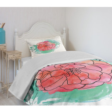 Camellia Grunge Art Bedspread Set