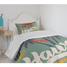 Surfing Club Logo Artwork Bedspread Set