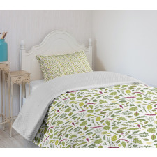 Greenery Food Pattern Bedspread Set