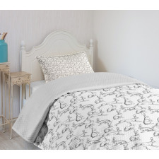 Rabbit Engraving Art Bedspread Set