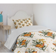 Vintage California Poppy Bedspread Set