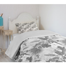 Monochrome Exotic Parrot Bedspread Set