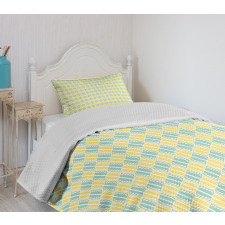 Pastel Geometric Dotted Bedspread Set