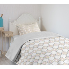 Ogee Shape with Vivid Dots Bedspread Set