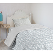 Pastel Monochrome Waves Bedspread Set