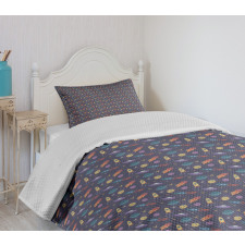 Rockets and Stars Pastel Hues Bedspread Set