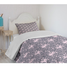 Bindweed Flower Bells Design Bedspread Set