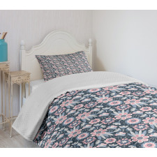 Garden Scene in Pastel Tones Bedspread Set