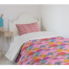 Colorful Roses Bedspread Set