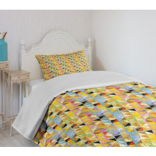 Creative Grunge Squares Bedspread Set