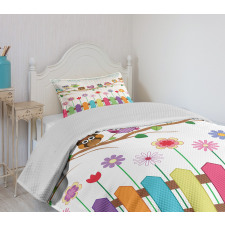 Bird on Branch Sunny Day Bedspread Set