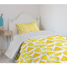 Yellow Color Palette Slices Bedspread Set