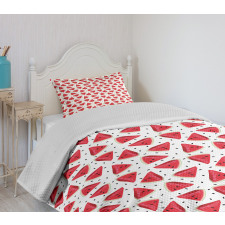 Realistic Drawn Slices Bedspread Set