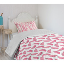 Watermelon Slices Pastel Tone Bedspread Set