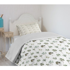 Various Plantation Leaves Bedspread Set