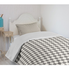 Grunge Striped Rhombuses Bedspread Set