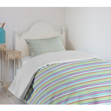 Colorful Ripple Lines Fun Bedspread Set