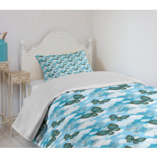 Floral Ornamental Moths Bedspread Set