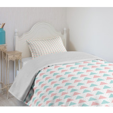 Pastel Triangles and Dots Bedspread Set