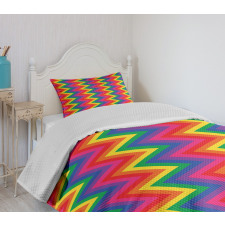 Zig Zag Chevron Shape Bedspread Set