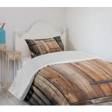 Rustic Rural Wood Door Bedspread Set