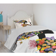 Flowers with Butterfly Bedspread Set