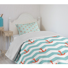 Pattern Anchor Stripe Bedspread Set