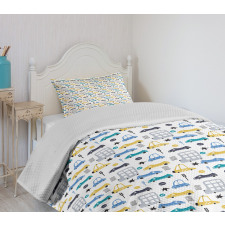 Childish Car Pattern Bedspread Set