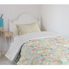 Pastel Organic Food Bedspread Set