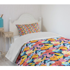 Vivid Spiral Funny Curls Bedspread Set