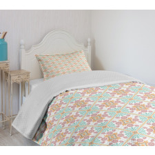 Pastel Floral Oriental Bedspread Set