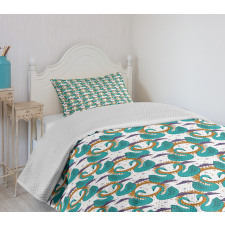 Mystic Aquatic Bird and Sun Bedspread Set